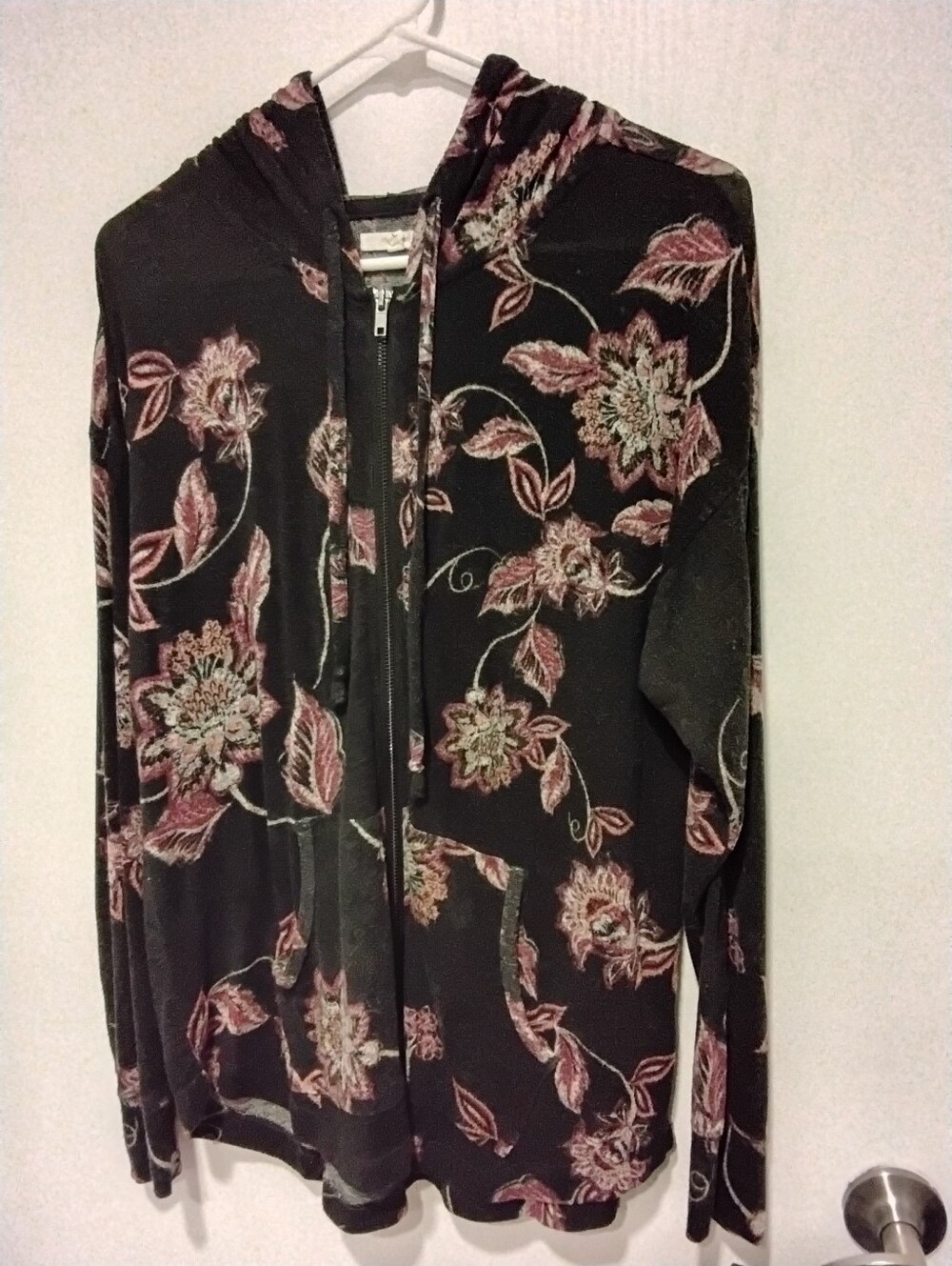 Maurices Women's Floral Zip-Up Hooded Sweatshirt
